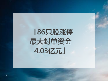 86只股涨停 最大封单资金4.03亿元