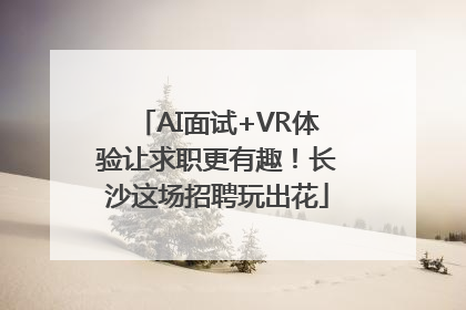 AI面试+VR体验让求职更有趣！长沙这场招聘玩出花